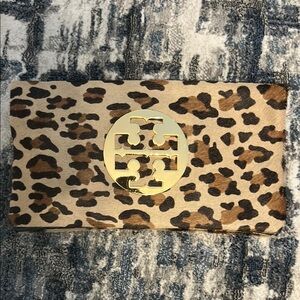 Tory Burch Leopard Print Clutch NWOT includes dust bag